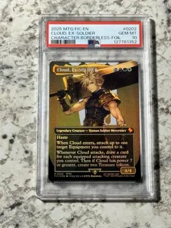 Cloud, Ex-SOLDIER FOIL 202 PSA 10 GEM MINT (MTG Final Fantasy 2025) - Image 1