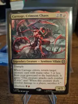 CARNAGE, CRIMSON CHAOS mtg NM Marvel's Spider-Man Rare - Image 1