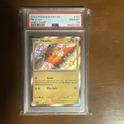 2024 POKEMON PAF EN-PALDEAN FATES SHINY RARE #131 PIKACHU PSA 10 - Image 1