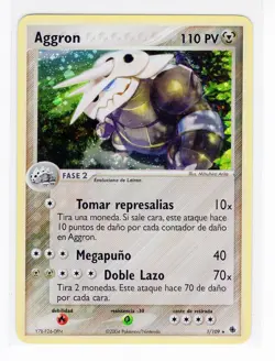 1x ~ESP~ SPANISH Aggron 1/109 HOLO EX Ruby & Sapphire Pokemon Card (LB3) - Image 1