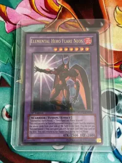 Yugioh Elemental Hero Flare Neos POTD-EN032 1st Edition Ultimate Rare Light Play - Image 1