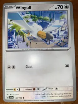 Pokemon TCG Wingull Card Paldea Evolved Scarlet Violet 158/193 Very Good 2023 - Image 1