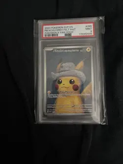 PSA 9 Pikachu Grey Felt Hat 2023 SVP #085 Van Gogh Promo Pokemon Card Mint - Image 5