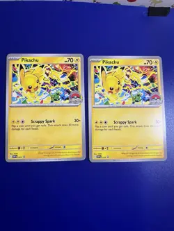 2X Pikachu Promo 2025 World Championships SVP EN 225 Pokemon Card Worlds VLP - Image 1