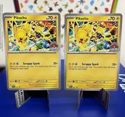 2X Pikachu Promo 2025 World Championships SVP EN 225 Pokemon Card Worlds VLP - Image 2