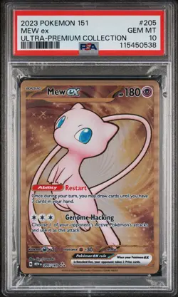 2023 Pokemon Mew ex Full Art 151 UPC Gold Metal Promo Card 205/165 PSA 10 GEM MT - Image 1