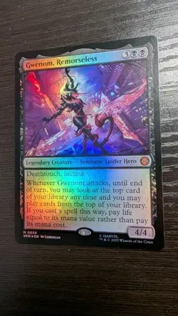 Magic The Gathering Spider Man #0056 Gwenom, Remorseless Creature Foil - Image 2