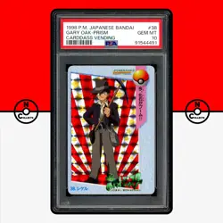 Pokemon PSA 10 Gary Oak Prism Holo #38 Carddass Vending Bandai 1998 Japanese - Image 1