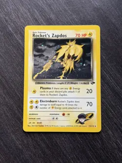 Rocket's Zapdos Holo Rare 15/132 - Pokemon Gym Challenge WOTC - Played - Image 1