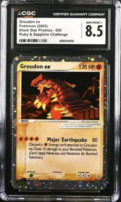 Pokemon Black Star Promo Holo Ultra Rare Groudon EX 002 CGC 8.5 - Image 1