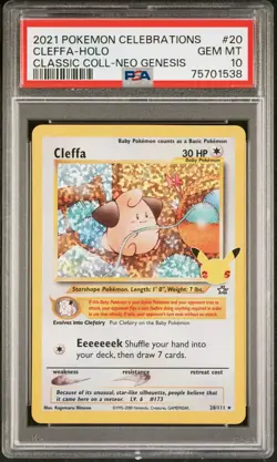 2021 POKEMON CELEBRATIONS CLASSIC COLLECTION #20 CLEFFA-HOLO PSA 10 - Image 1