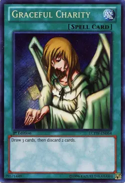 Yugioh! LP Graceful Charity - LCYW-EN064 - Secret Rare - 1st Edition Lightly Pla - Image 1