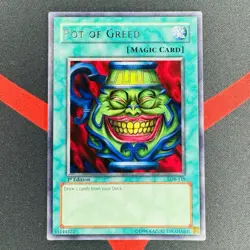Yu-Gi-Oh! Pot of Greed LOB-119 1st Edition Rare Asian English LP EX - Image 1