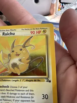 Pokemon TCG Raichu Holo Rare Card 14/62 Fossil 1999 WOTC 1st Edition - Image 5