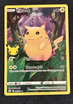 Pokemon Pikachu TCG Celebrations Full Art Ultra Rare Card 005/025 2021 NM - Image 1
