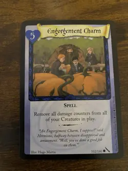 HARRY POTTER TCG GAME CARD CHAMBER OF SECRETS ENGORGEMENT CHARM 102/140 - Image 1