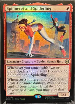 MTG Marvel’s Spider-Man Spinneret and Spiderling Foil (Rare) - Image 1