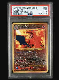 Charizard Promo #006 Reverse Foil 2000 Pokemon Japanese Neo 2 PSA 9 - Image 1