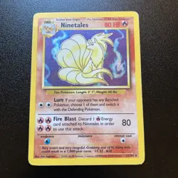 1999 Pokemon NINETALES #12/102 Base Set Galaxy Holo Rare Fire English - Image 1