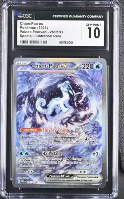 CGC 10 Pokemon Paldea Evolved #261/193 Chien-Pao ex Special Illustration Holo - Image 1