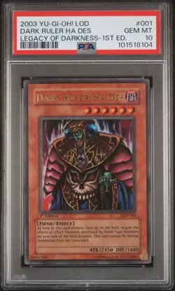Dark Ruler Ha Des [1st Edition] LOD-001 YuGiOh Legacy of Darkness - PSA 10 - Image 1