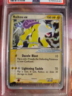 Pokemon Card Raikou Ex Holo Ex Team Aqua Vs Magma English Englisch PSA 8 - Image 3