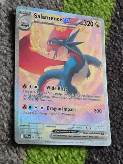 Pokemon TCG- Journey Together- Salamence EX Full ART Card 187/159 NM. - Image 1