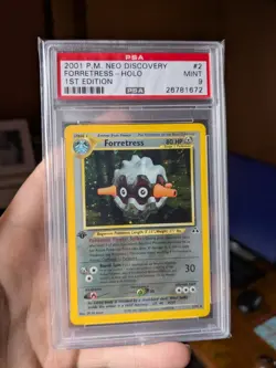 PSA 9 1st Edition Forretress Holo 2/75 Neo Discovery Pokemon Card 2001 BARGAIN - Image 1