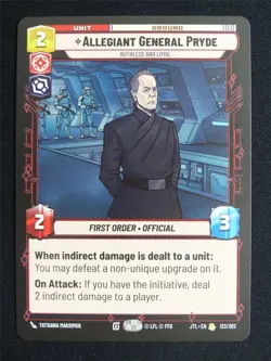 Allegiant General Pryde 133/262 - Star Wars Unlimited Card #3TI - Image 1