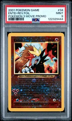PSA 9 Entei 34 Movie Promo (Reverse Holo) | MINT Wizards Black Star Promo Card - Image 1