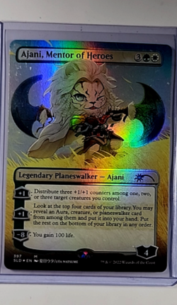 MTG Magic the Gathering Secret Lair Borderless Foil Ajani Mentor of Heroes LP - Image 1