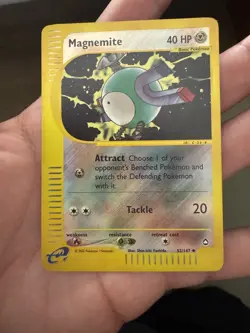 2002 Pokemon Magnemite REVERSE HOLO Aquapolis Vintage Pokemon 52/147 - Image 1