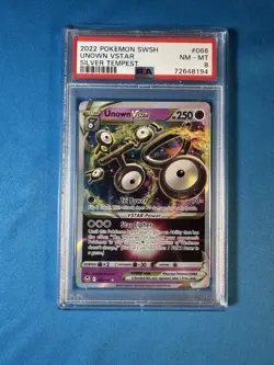 👀 2022 ARCEUS V PSA 9 Pokemon Brilliant Stars Holo 166 + Unown VStar PSA 8 Lot - Image 5