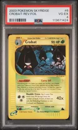 2003 Pokemon Skyridge Crobat Reverse Holo #6/144 PSA very good excellent 4 - Image 1
