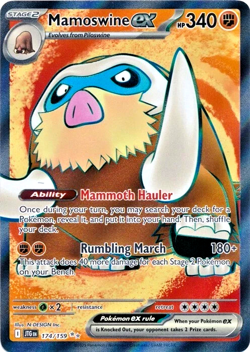 Pokemon TCG Mamoswine ex 174/159 Journey Together Full Art Ultra Rare Holo - Image 1