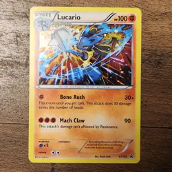 Lucario XY140 NM-LP Cosmo Holo Rare Black Star Promo 2016 Pokemon XY - Image 1