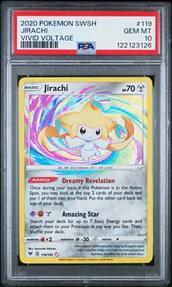 2020 POKEMON SWORD & SHIELD VIVID VOLTAGE #119 JIRACHI PSA 10 - Image 1