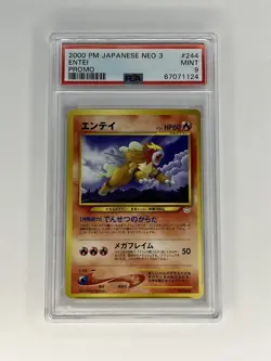 2000 PSA 9 Mint Japanese Pokemon Neo 3 Revelation Entei Promo #244 Non Holo Rare - Image 1