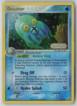 Omastar 23/92 Pokemon TCG Legend Maker Reverse Holo STAMPED (Moderate Play) MP 1 - Image 1