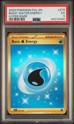 2023 Pokemon Paldea Evolved BASIC WATER ENERGY Hyper Rare 279/193 PSA 5 - Image 1