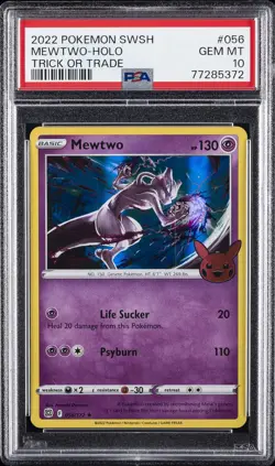 2022 POKEMON SWORD & SHIELD BRILLIANT STARS #056 MEWTWO-HOLO PSA 10 - Image 1