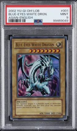 2002 YU-GI-OH! LOB-LEGEND OF BLUE EYES WHITE DRAGON BLUE-EYES WHITE DRAGON PSA 9 - Image 1