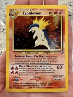 Pokemon Typhlosion Neo Genesis Holo Card #18/111 Rare, Near Mint Condition - Image 2