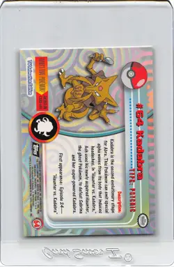 Kadabra #64 - BLACK Logo - NON-HOLO - SERIES 1 - TOPPS Pokemon Card - NM/LP - Image 2