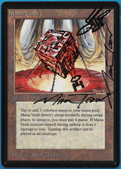 Mana Vault Beta NM Artifact Rare SIGNED ALTERED MAGIC MTG CARD (505193) ABUGames - Image 1