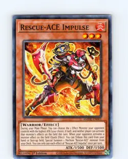 Yu-Gi-Oh TCG Rescue-ACE Impulse AMDE-EN001 1st Edition Super Rare Card NM - Image 1