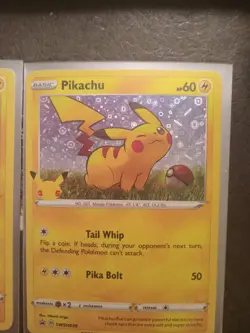 3x Pokemon Pikachu 25 Anniversary General Mills Holo Foil promo cards - Image 5