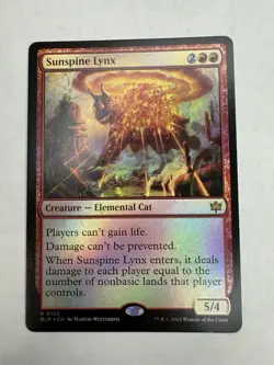 MTG Sunspine Lynx Bloomburrow Foil Rare Card #155 NM - Image 1