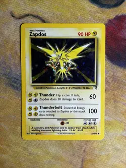 Zapdos 19/110 Holo Rare Vintage Legendary Collection Set Wotc Pokemon Card LP - Image 2