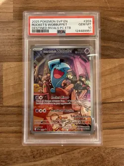 PSA10 Team Rocket's Wobbuffet SVP203 Pokemon Center Stamped Promo Card - Image 1